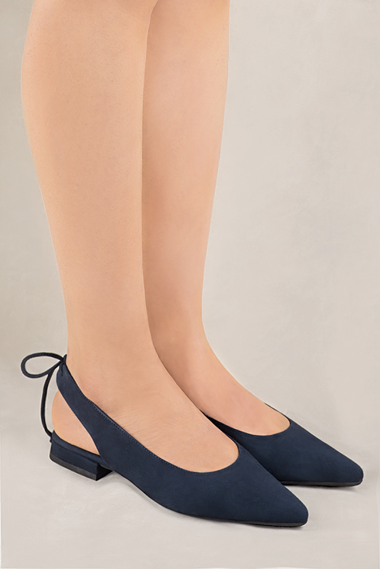 Navy flat slingback on sale shoes